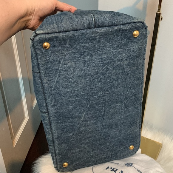 Authentic Prada Canapa denim tote bag with dustbag. - Picture 11 of 17